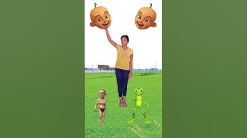 Upin ipin head to frog joker gorilla & dame tu cosita -magic video #funny #music#shorts #vfx  #viral