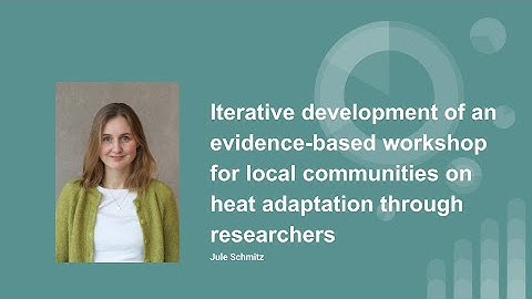 MSCL Colloquium: Iterative development of an evidence-based workshop for local communities.