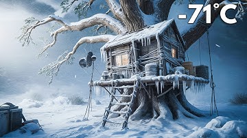 I Built a Treehouse to Survive a Blizzard | Off Grid Life in a Frozen North