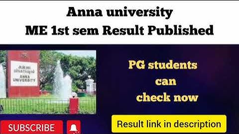 Anna university Result Published | PG students can check now