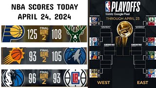 NBA Scores Today - April 24 | NBA Playoffs 2024 | Standings | Schedule