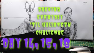 Drawing Challenge days 14 to 16 || Prompts 97 - 99 bandage, scissors, puppet || 642 things to draw