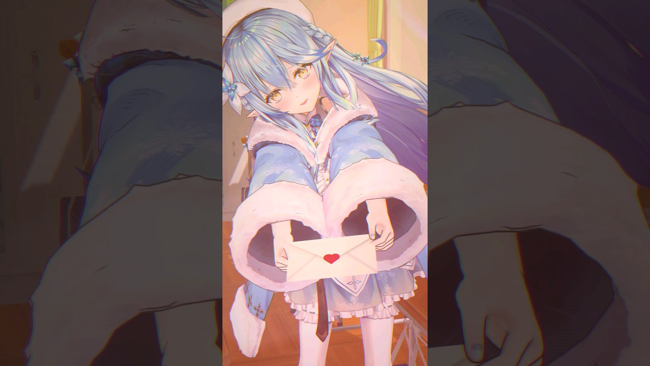 先輩、これ受け取ってください。#雪花ラミィ #ホロライブ #hololive