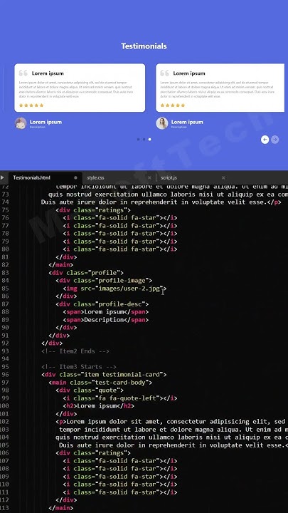 How To Make Testimonial Slider On Website Using HTML CSS JavaScript # ...