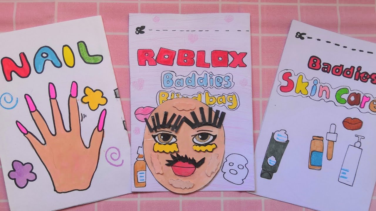 Tutorial Roblox skincare baddies Blind bag Paper ASMR 로블록스 스킨케어 블라인드백 ...