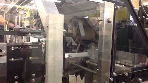 Econocorp Spartan Cartoner with Bucket Conveyor & Collator for a reverse tuck carton