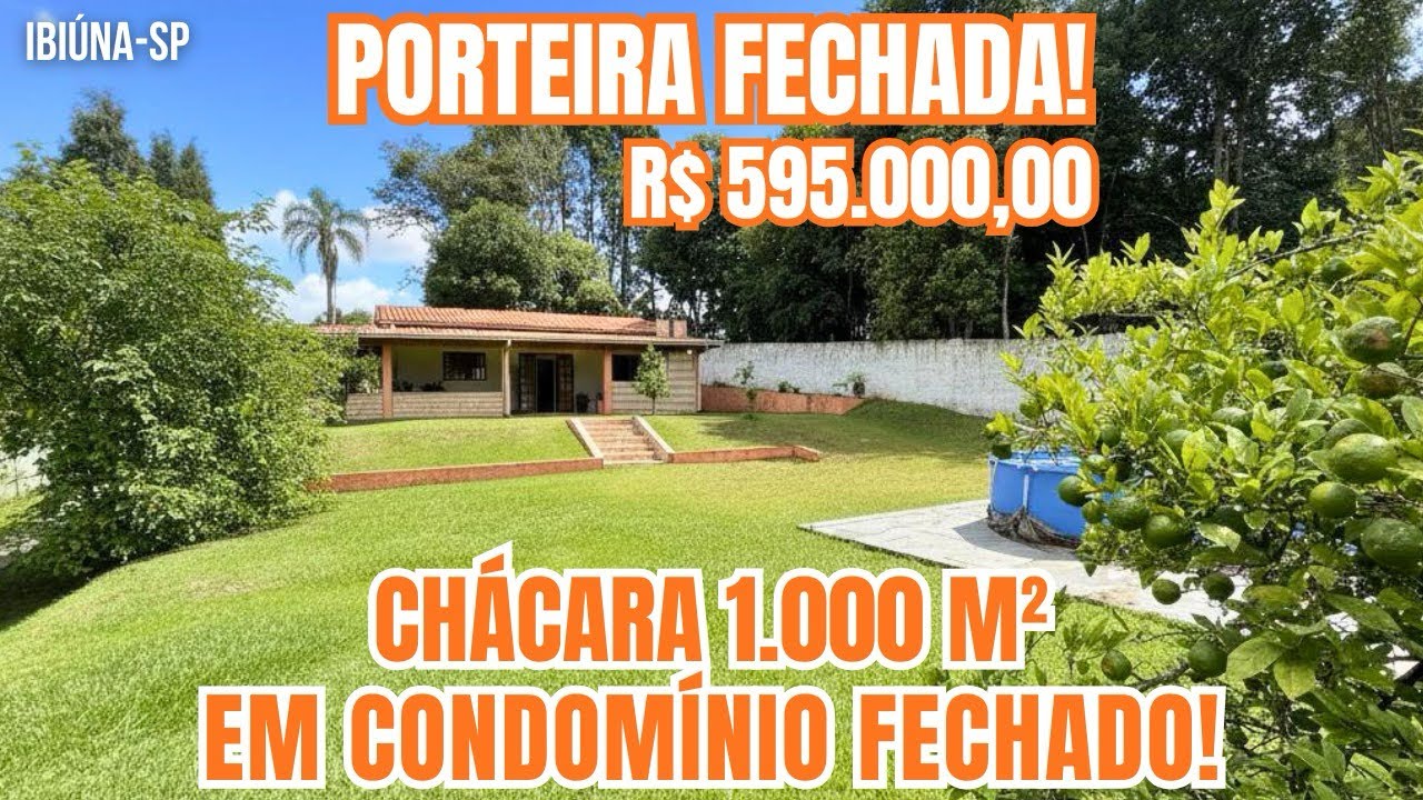 Linda chácara em condomínio fechado IBIÚNA a venda por 595 mil/ ESCRITURA REGISTRADA! Oportunidade! 