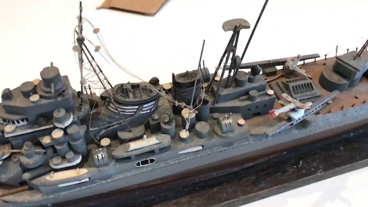 WWII Japanese Navy Ship Models Battleship IJN Fuso, Heavy Cruiser IJN Maya, Submarine IJN I55