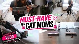 Clean With Me ✨ I Put This Vacuum to the TEST on CAT HAIR! 😳 | UWANT V500