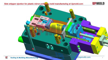 Side stripper ejection for plastic mirror polishing mold manufacturing at Upmold.com