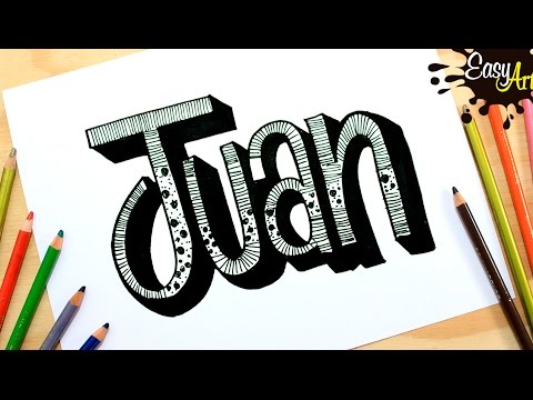 DIBUJOS│Dibujar nombre Juan │Draw name juan - YouTube