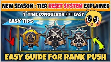 TPP/FPP- TIER RESET : SYSTEM EXPLAINED 📈 EASY NEW SEASON CONQUEROR TIPS & TRICK ⚠️ LOW 📱- SOLO
