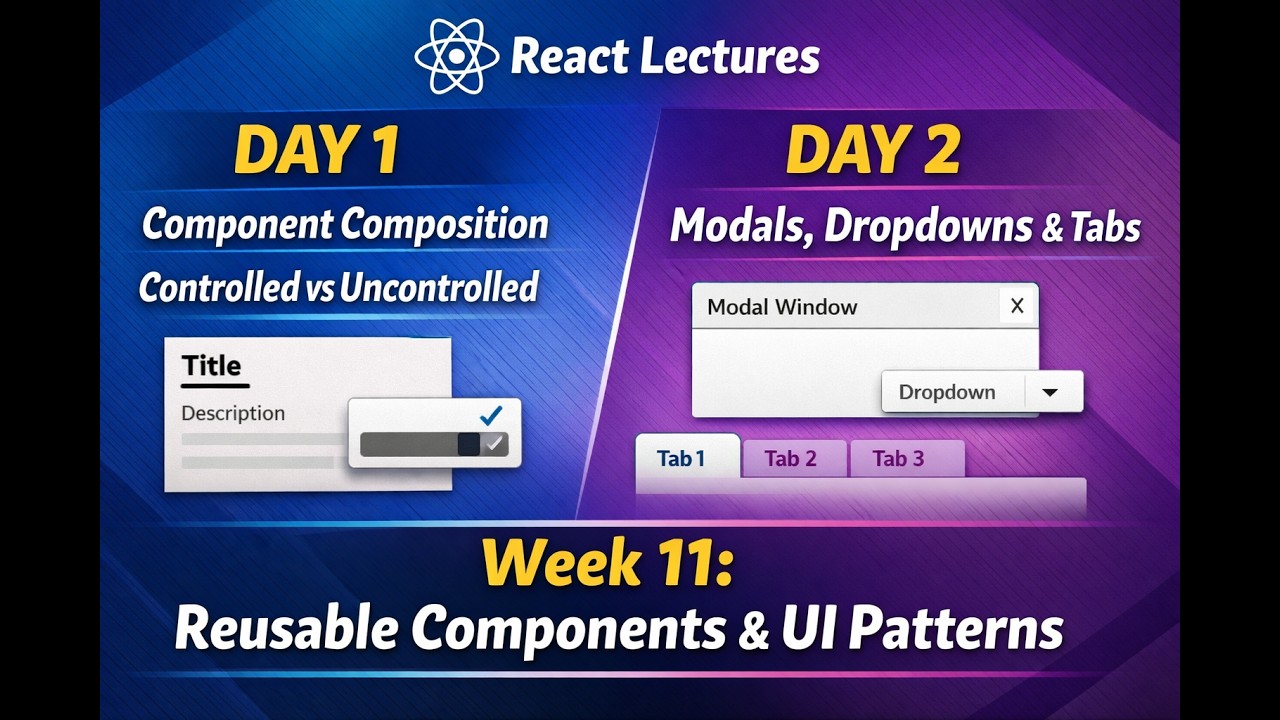 Week 11 - Day 1 and Day 2. Controlled vs Uncontrolled Components and UI ...
