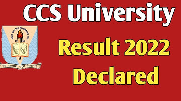 CCS University result declared || CCSU news update || CCS University Meerut news