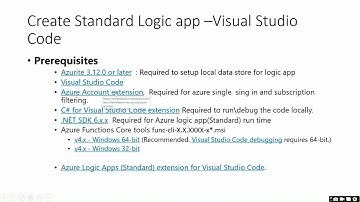 E6 Creating Standard Logic App From Visual Studio Code Prerequisite