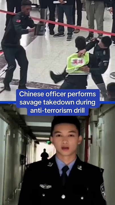 Chinese officer performs savage takedown during anti-terrorism drill