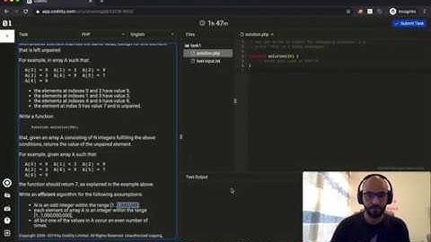 Codility Programmer Lessons - 02/Q1 (OddOccurrencesInArray)