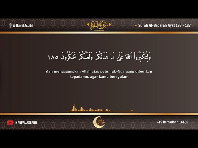 Tadarus Quran Ayat tentang Ramadhan Surah Al Baqarah ayat 183 - 187 | 15 Ramadhan 1445H 2024M class=