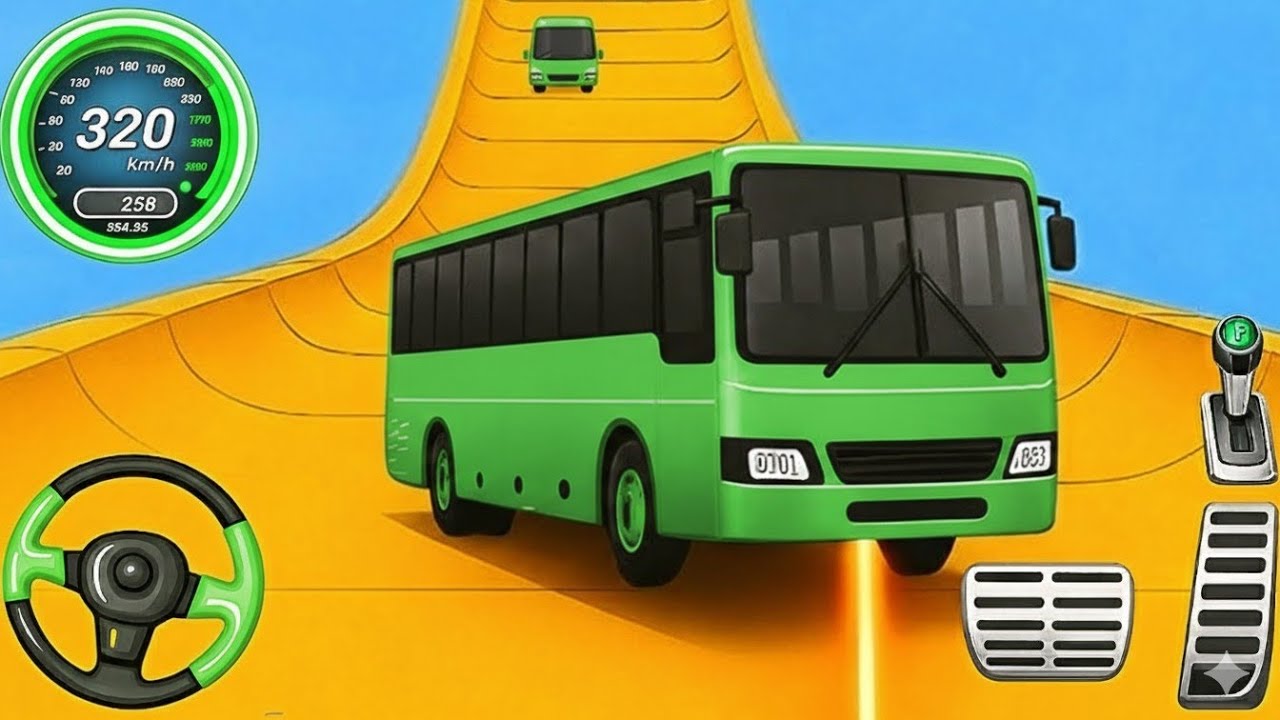 Crazy Bus Mega Ramp Impossible Racing - Bus Stunts Impossible Tracks - Android GamePlay