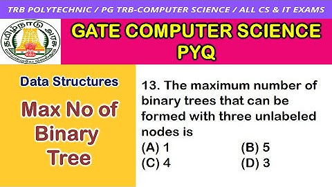 Maximum Number of Binary Tree DS Tamil / PG TRB ComputerScience / TRB Polytechnic CSE / PG TRB CS