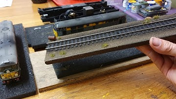Airbrush weathering 00 gauge track