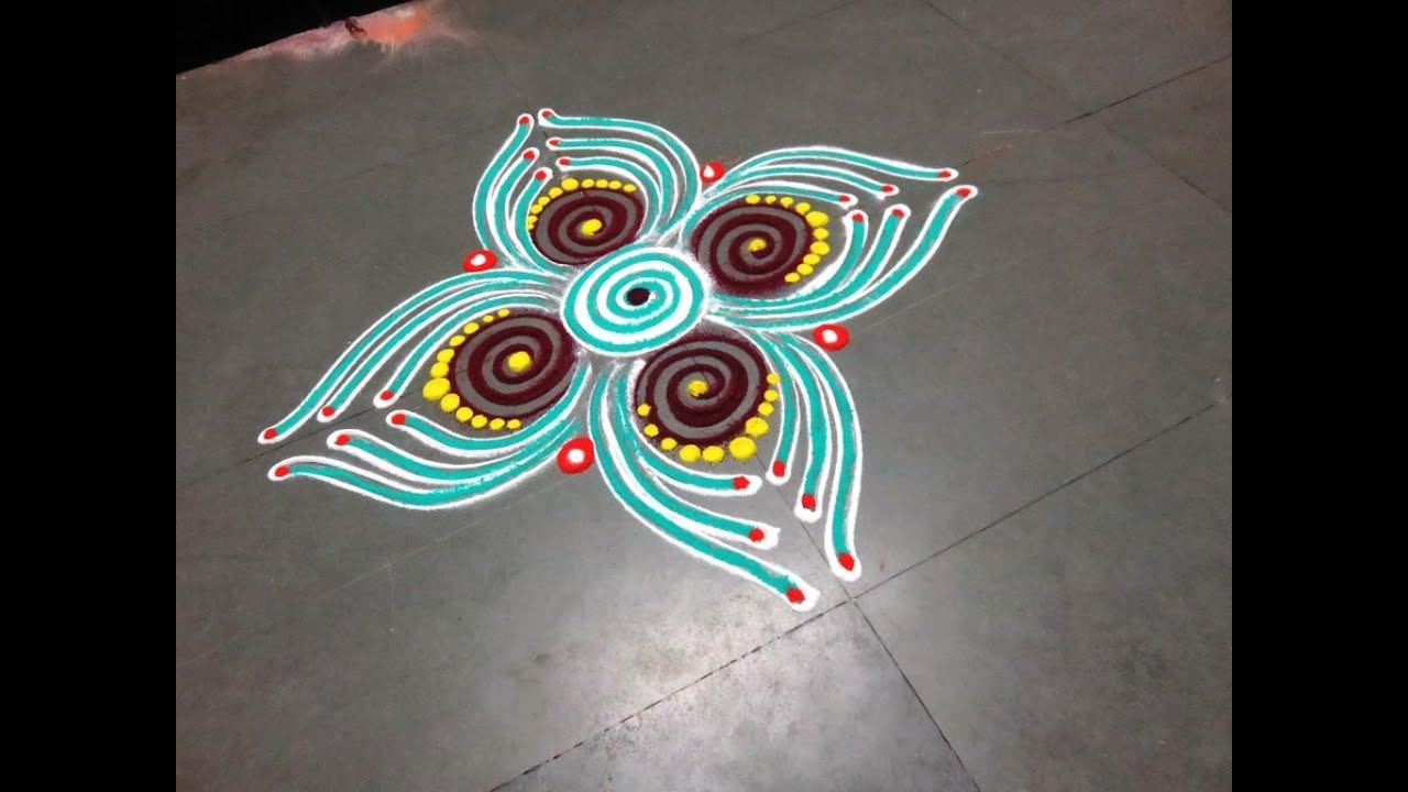 how to make new latest rangoli design - created by latest rangoli - YouTube
