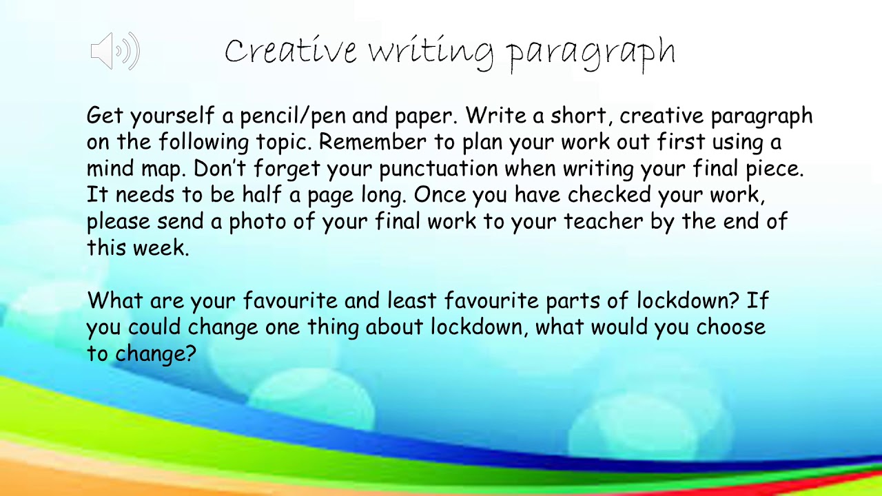 creative writing paragraph examples