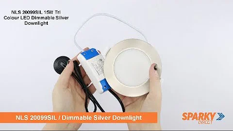 NLS 20099SIL  | 15W Tri Colour LED Dimmable Silver Downlight