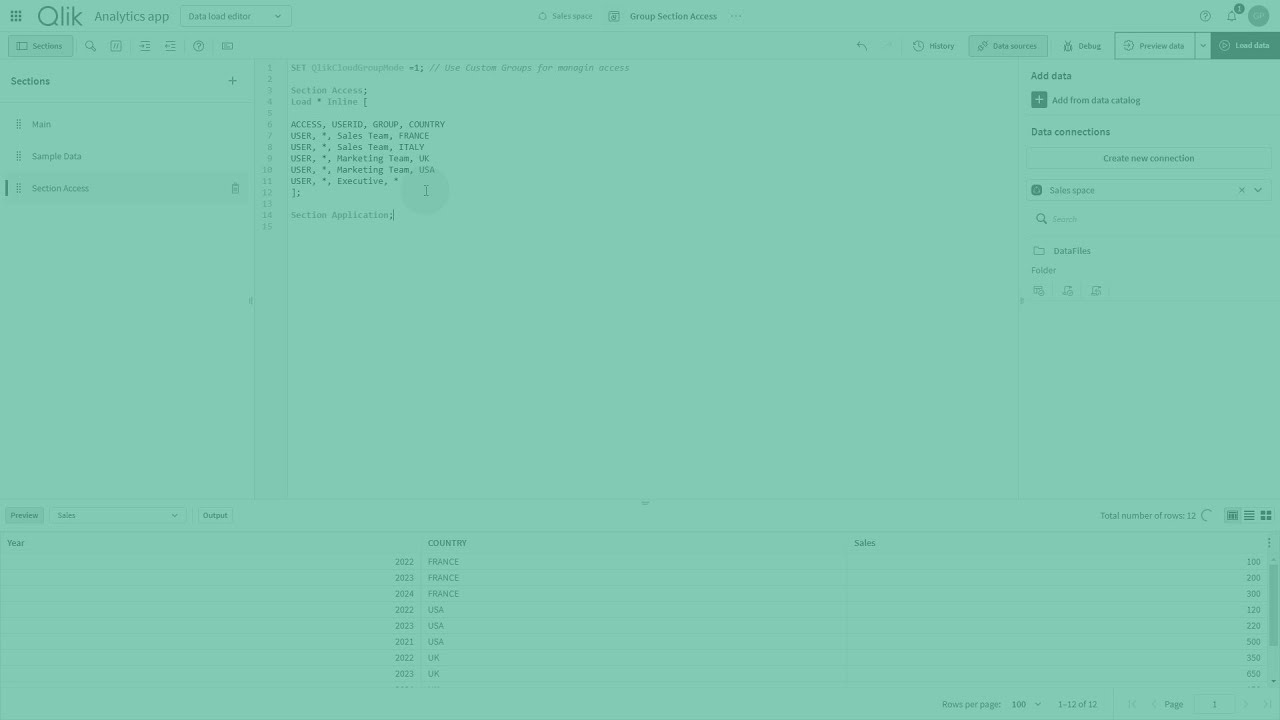 Managing access to user groups with section access - YouTube