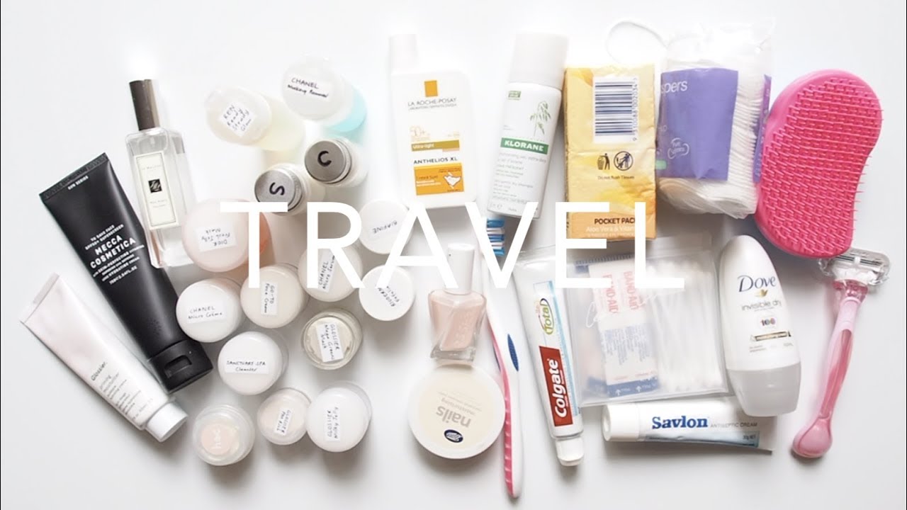 Travel Skincare Bag  Packing A Full Routine for Months Away 