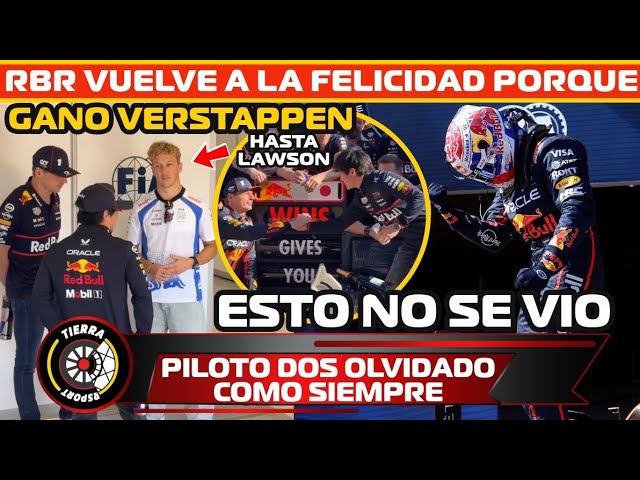 ¡ESTO NO SE VIO! REDBULL VUELVE A LA FELICIDAD QUE HASTA LAWSON CELEBRA PERO EL PILOTO DOS OLVIDADO