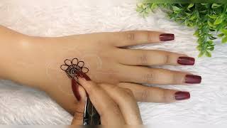 رسم ماندالا بسيطة وناعمة بالحناء | simple mandala henna design