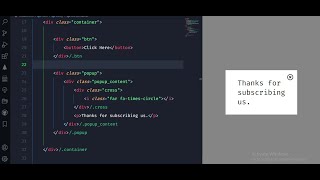 Popup tutorial for beginners using HTML , CSS, and JS.