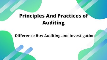 Difference between Auditing and investigation |PPA Live Class BCU.BNU,BU B.Com 6th Sem