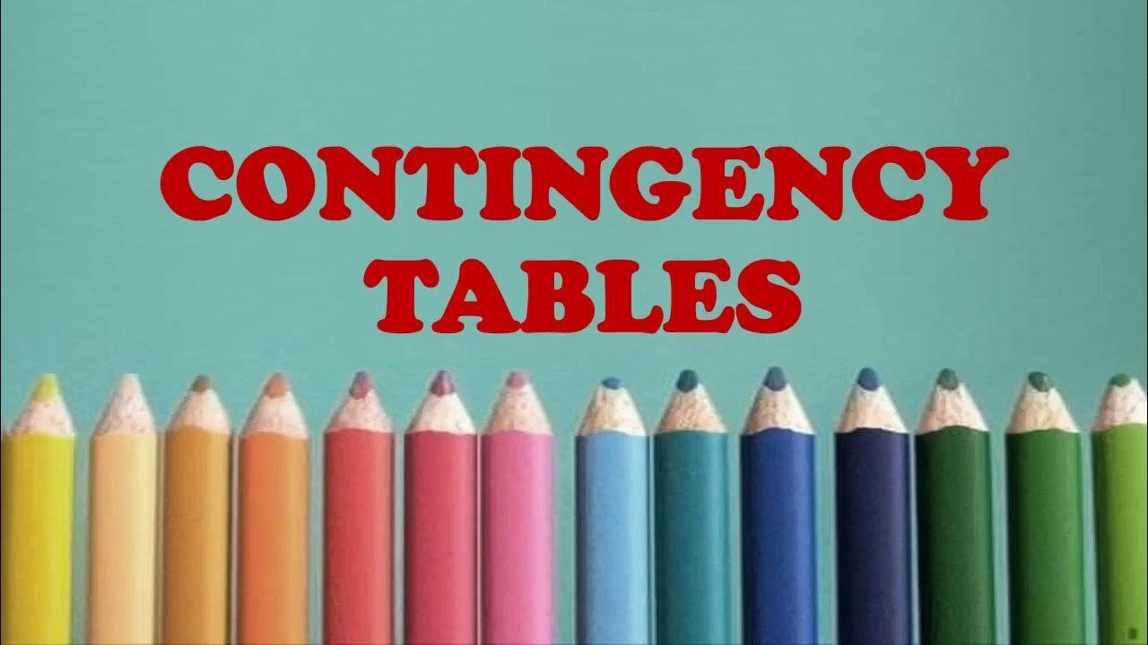 Probability and contingency table youtube