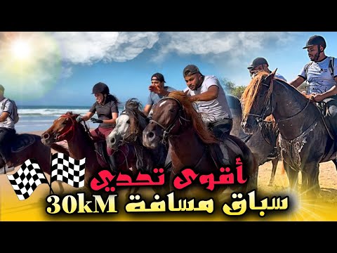 تحدي قوي سباق 20 حصان لمسافة 30  والفائزون غاذي يذخول لمعرض الفرس بالجديدة ياخذوا الجائزة