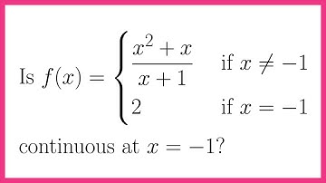Determine the Continuity of a Piecewise Function