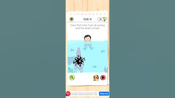 save the man from drowning and the shark attack. brain test level 55