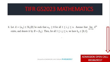 TIFR GS 23, PART-B, ,MATHEMATICS:: Q 6, SOLUTIONS