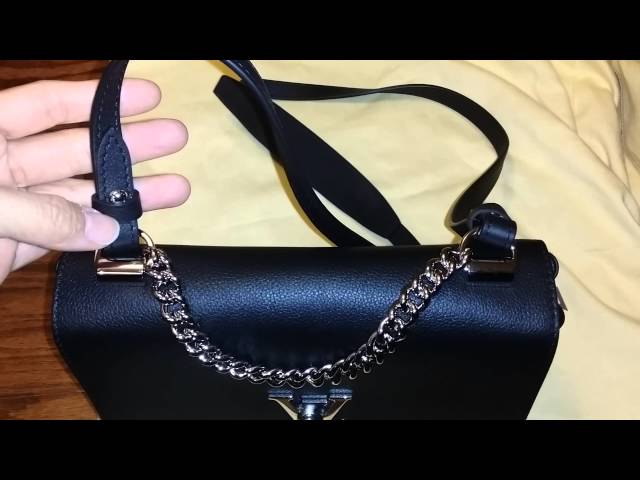 Louis Vuitton Lockme II BB black and silver chain handle mini bag