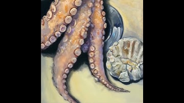 Octopus in close up moves across sink and sink hole