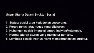 Sosiologi - Struktur Sosial Dalam Masyarakat
