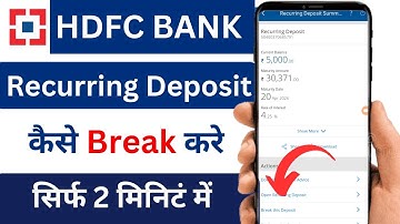 How to Break RD in HFDC | HDFC me RD Close Kaise Kare | HDFC Recurring Deposit Kaise Break Kare