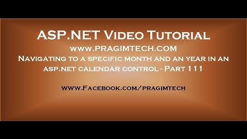Navigating to a specific month and an year in an asp.net calendar control   Part 111