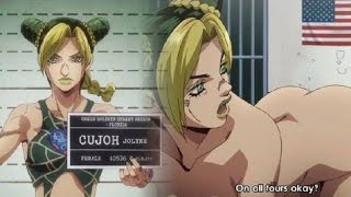 Jolyne stripping in front of gaurds💦