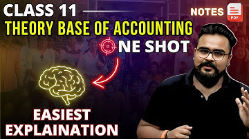 Theory Base of Accounting Class 11 Accounts ONE SHOT | Accounting Principles and Concepts