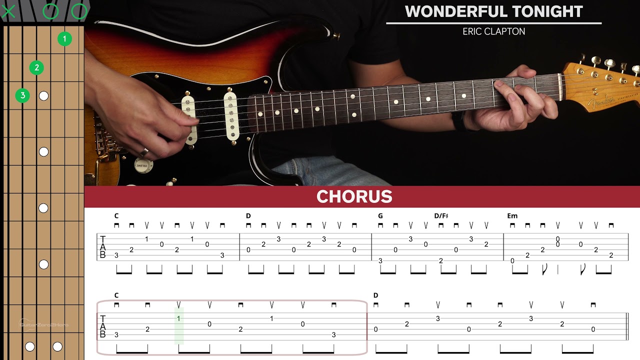 Wonderful Tonight Guitar Cover Eric Clapton Tabs  Chords