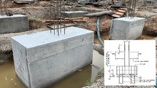 Construction: Pile Cap Building Ground Foundation Concrete Works, Pile Cap Concrete Casting Process