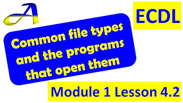 Common file types and the programs that open them Lesson 4.2 ECDL/ICDL Module 1, Computer Essentials