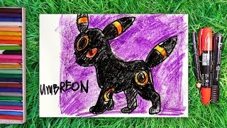 Как нарисовать Покемона Амбреон / How to draw Pokemon Umbreon / Урок рисования